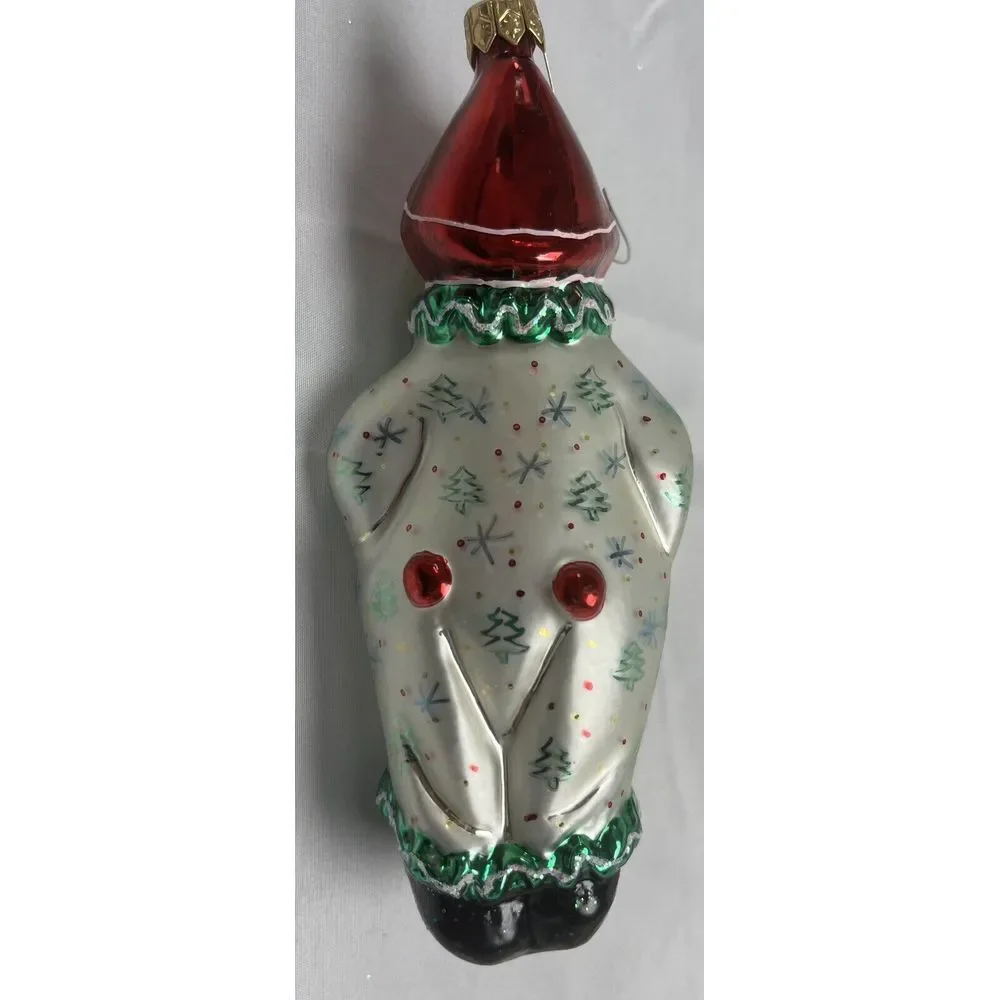 Vintage Radko Sweethearts Green Clown Christmas Ornament Creepy Eyes Rare‎